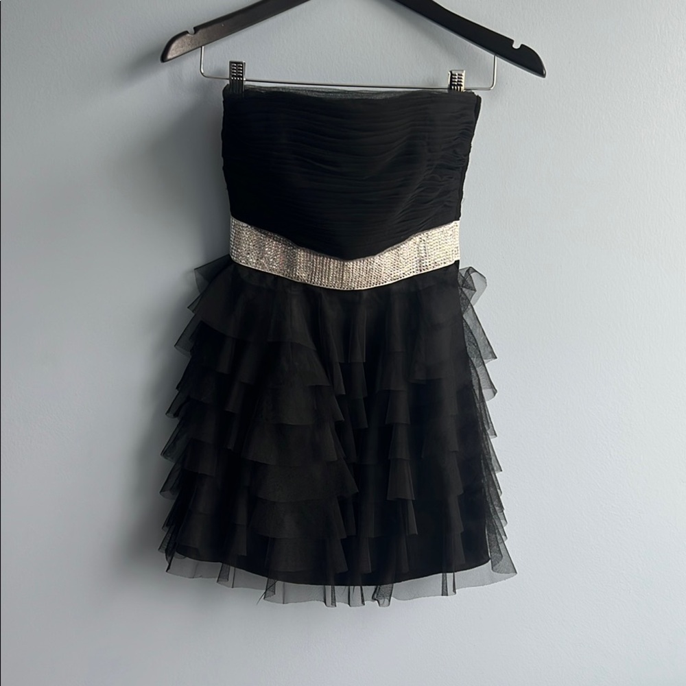 Betsy Johnson Black Dress with Silver Detail